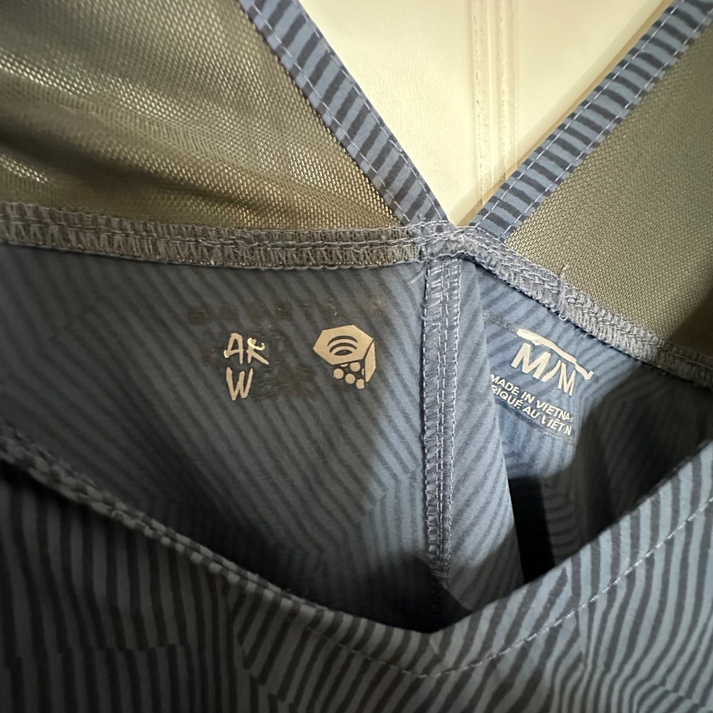 Mountain Hardwear Dynama Romper Womens Medium Blue Geometric Pinstripe‎ OL7586 - Picture 3 of 8